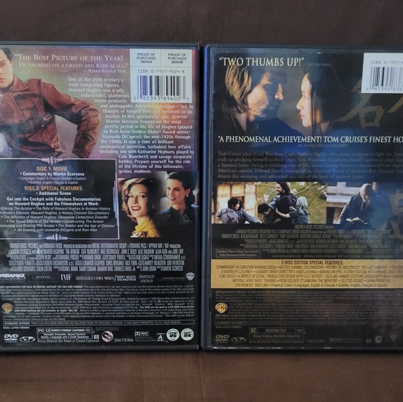 Leonardo DiCaprio The Aviator & Tom Cruise The Last Samurai 2 Disc DVDs - Picture 4 of 4